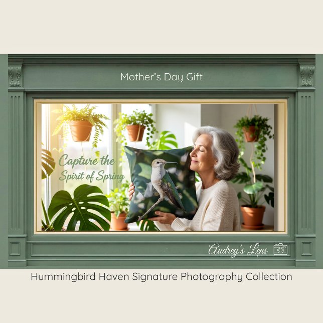 Almofada Hummingbird Fine Art Gift for Mom | Throw Pillow  (Criador carregado)