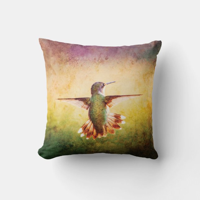Almofada Hummingbird Nature Throw Pillow (Frente)