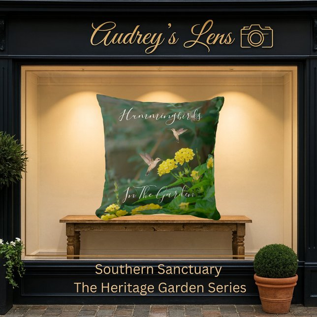 Almofada Hummingbird Pollinator Floral (Criador carregado)