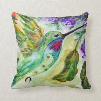 Almofada "Hummingbird watercolor" Throw Pillow