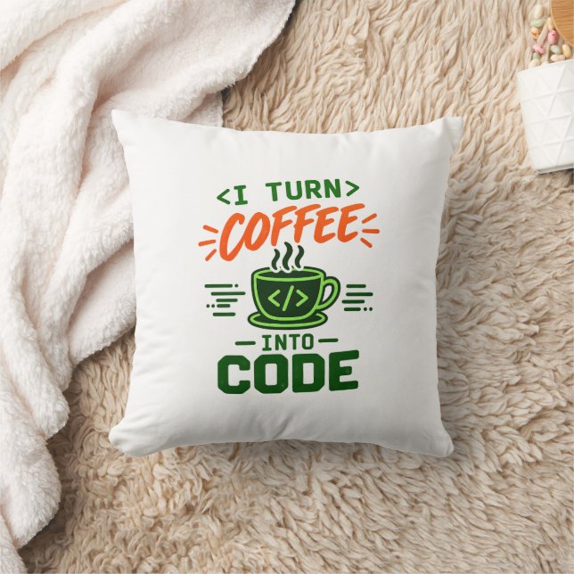 Almofada Humor de Programador de TI Eu Transformo Café em C (Cobertor)