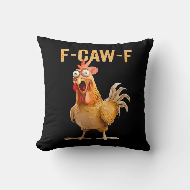 Almofada Humor Engraçado Gótico Corvo F-Caw-F (Frente)