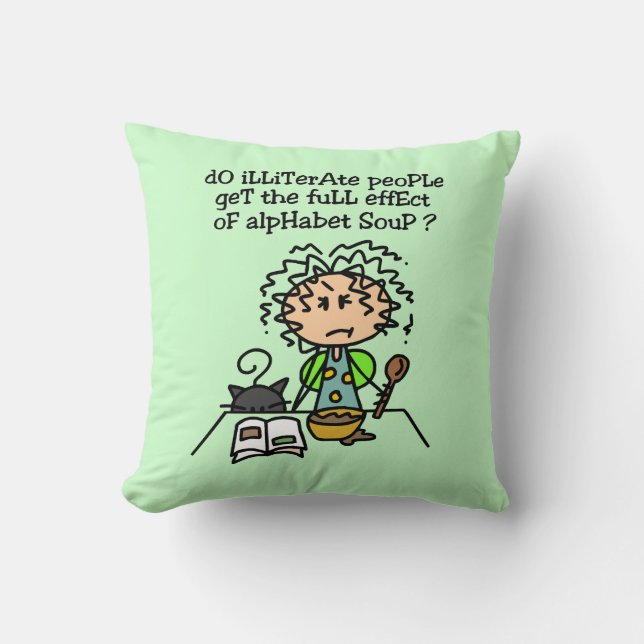 Almofada Humor Pessoas analfabeto (Frente)