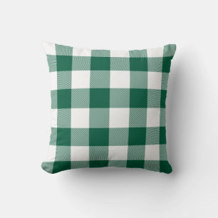 Almofada Hunter Green e White Gingham Xadrez