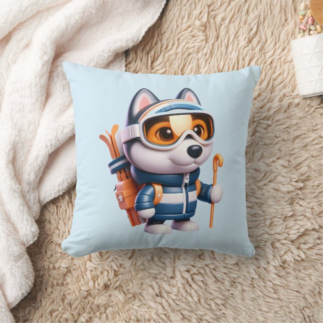 Almofada Husky le Skieur Aventureux (Cobertor)
