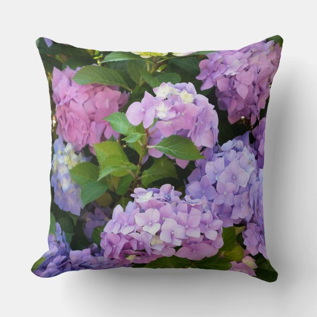 Almofada hydrangea colorido (Frente)