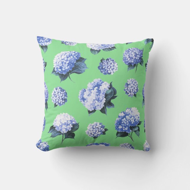 Almofada Hydrangea Floral - Watercolor Botanica (Frente)
