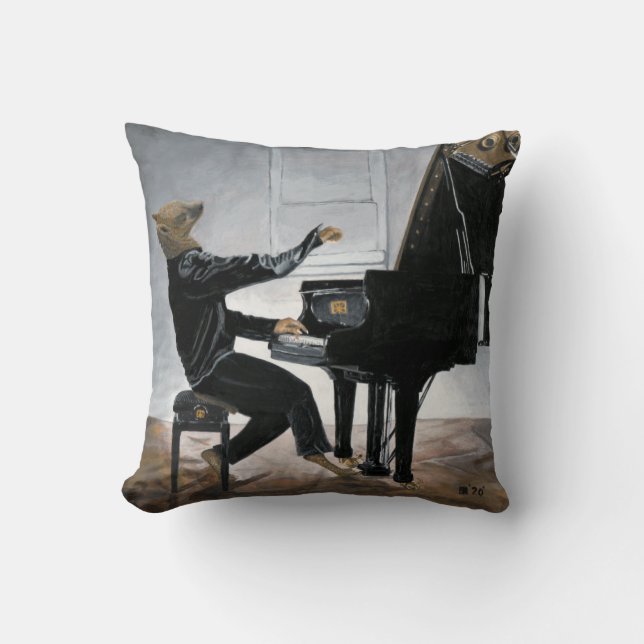 Almofada Hyena Piano Music Player Fantasy Travesseiro decor (Frente)