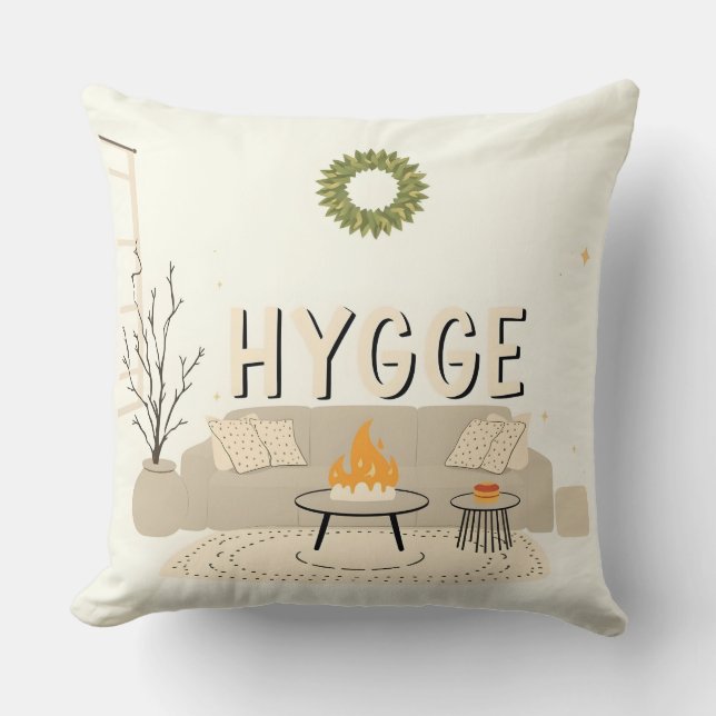 Almofada Hygge Throw Pillow | Cozy Scandinavian Home Decor (Frente)