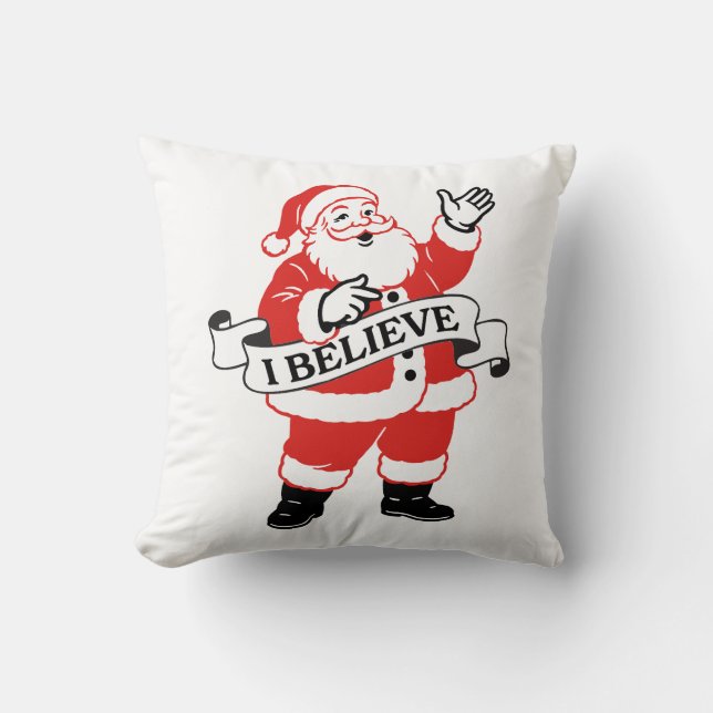 Almofada I Believe in Santa - Vintage Art (Frente)
