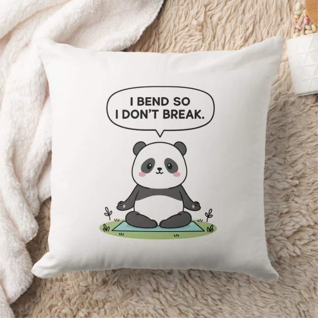 Almofada “I Bend So I Don’t Break” panda design (Cobertor)