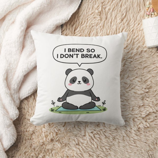 Almofada “I Bend So I Don’t Break” panda design (Cobertor)
