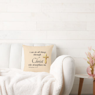 Almofada I can do all things through Christ Throw Pillow