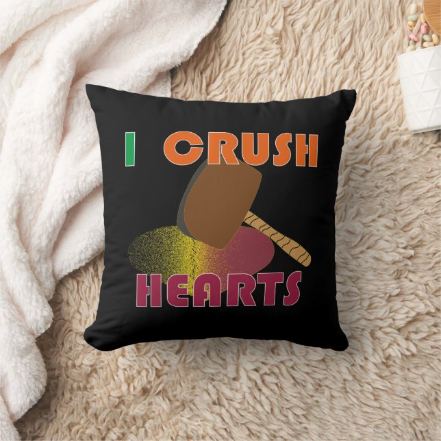Almofada "I Crush Hearts" Anti-Valentine's Day Pillow (Cobertor)