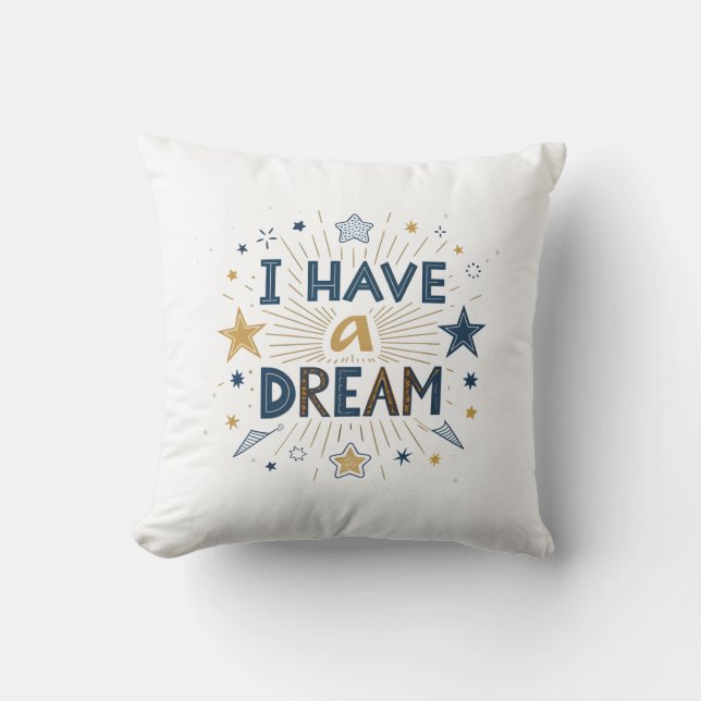 Almofada I Have a Dream Starburst Typography Art (Frente)