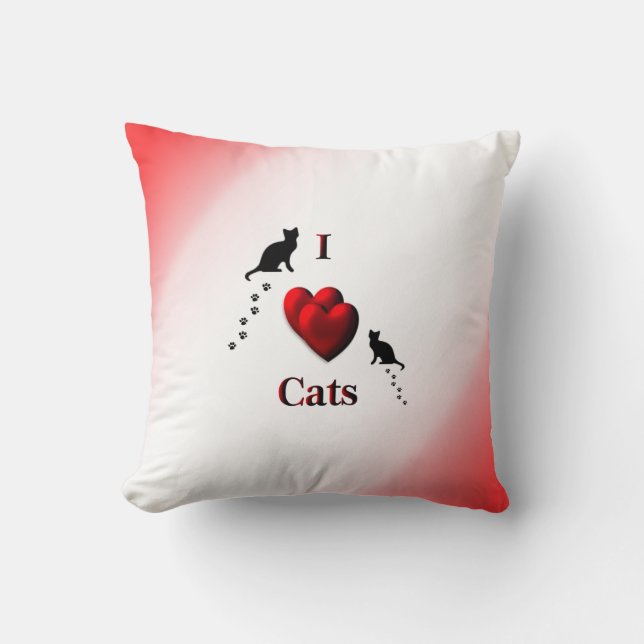 Almofada I Heart Cats Mojo Travesseiro (Frente)