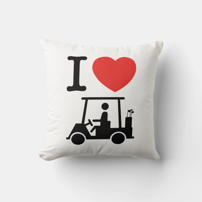 Almofada I Heart (Love) Golf Cart (Frente)