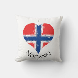 Almofada I Heart Norway Distress Heart Flag