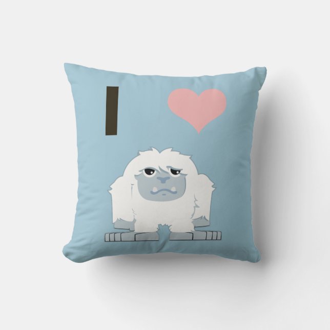 Almofada I Heart Yeti Cute Cartoon Snow Monster (Frente)