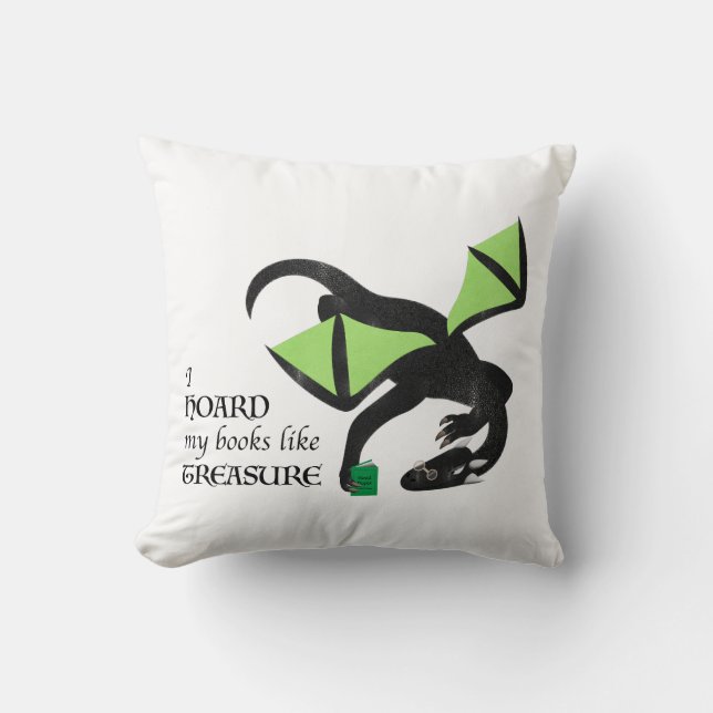 Almofada I hoard my books like treasue (Frente)