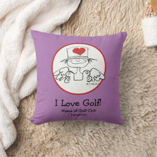 Almofada "I Love Golf" Heart Fairy Travesseiro decorativo