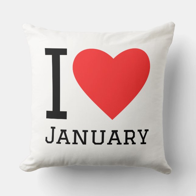Almofada I love January  Square Sticker (Frente)