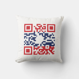 Almofada I Love Laos (Khoy Huk Lao) Flag QR Code   Geek Lao