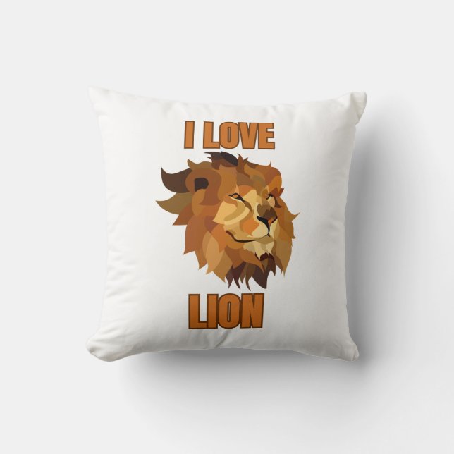 Almofada I Love Lion – Animal Lover Design for Wildlife Fan (Frente)