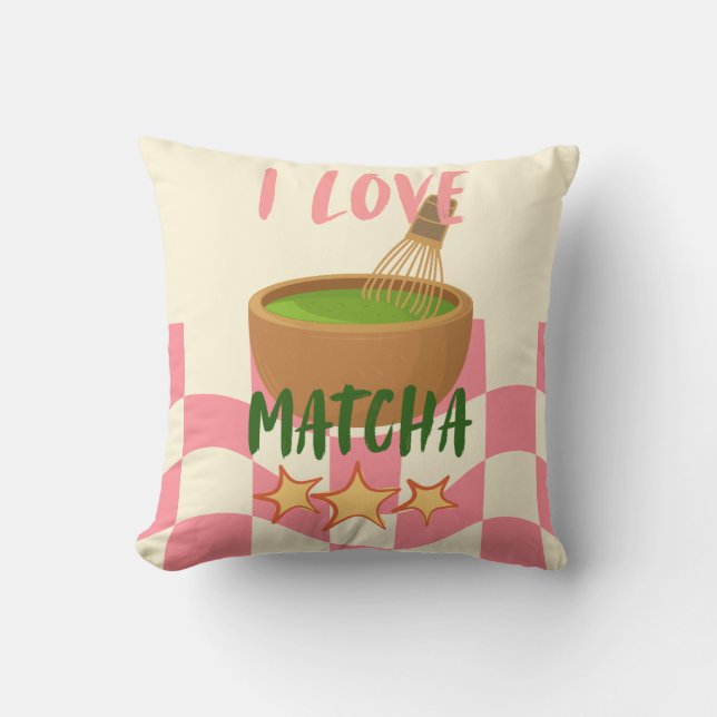 Almofada I Love Matcha | Almofada Kawaii Matcha (Frente)
