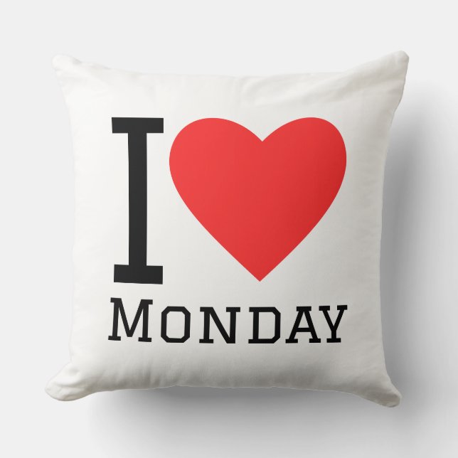 Almofada I love monday  square sticker (Frente)