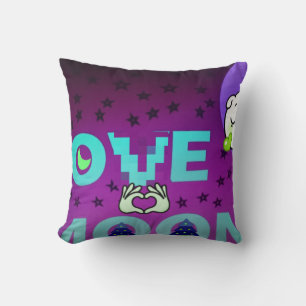 Almofada "I Love Moon" - Um Design de Arte Celestial Whimsi