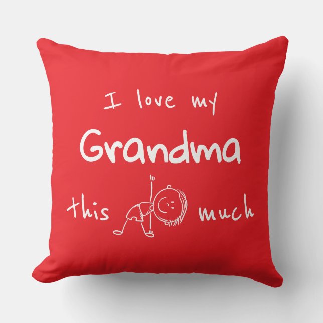 Almofada I love my grandma typography named graphic Red (Frente)