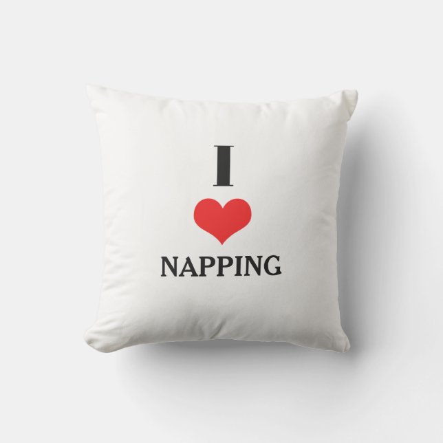 Almofada I Love Napping Red Heart Valentines Day Gift Favor (Frente)