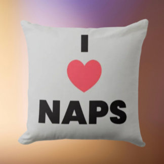 Almofada I Love Naps Throw Pillow – Cozy Nap Lover