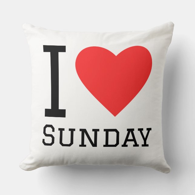 Almofada I love Sunday Square Sticker (Frente)
