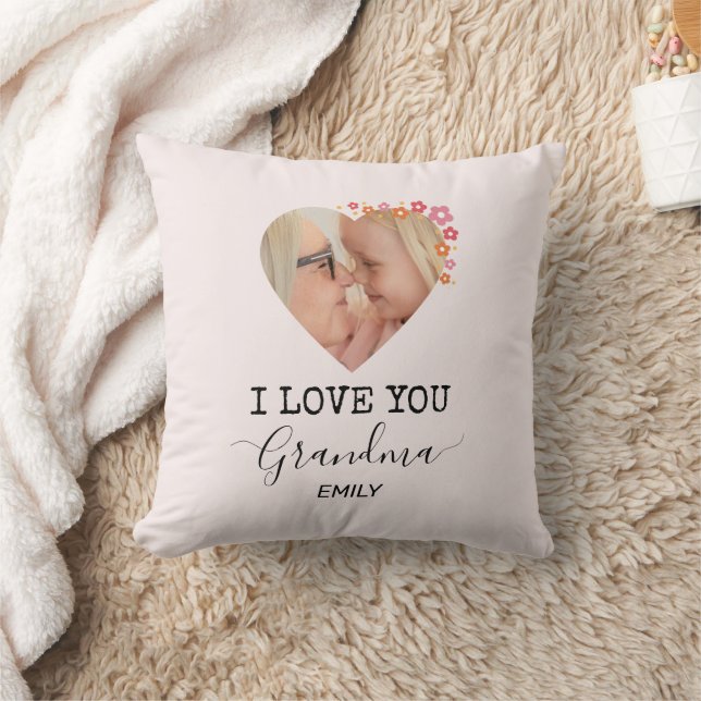Almofada I Love You Grandma | Personalized Photo Pillow (Cobertor)