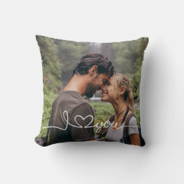 Almofada I Love You in White Script with Heart Custom