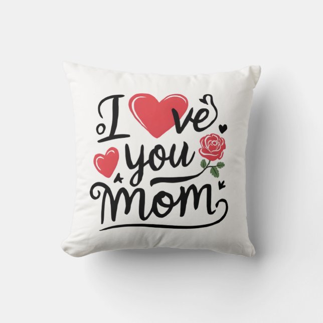 Almofada I Love You Mom Heartfelt Kids Design (Frente)