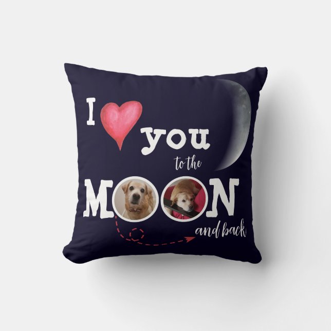 Almofada I Love You to the Moon Customized Throw Pillow (Frente)