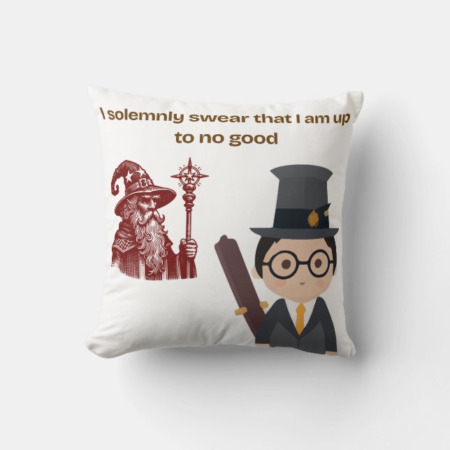 Almofada “I Solemnly Swear” Wizard Throw Pillow (Frente)