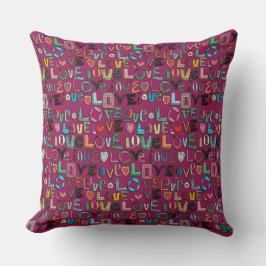 Almofada i v e LOVE rosa