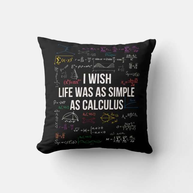 Almofada I Wish Life Was As Simple As Calculus Math Lover (Frente)