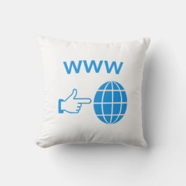 Almofada Ícone de Globo da WWW World Wide Web com Ponteiro 