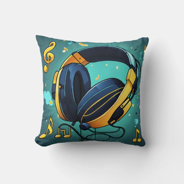Almofada Ícone do Headset de Cartões Melódicos Beats (Frente)