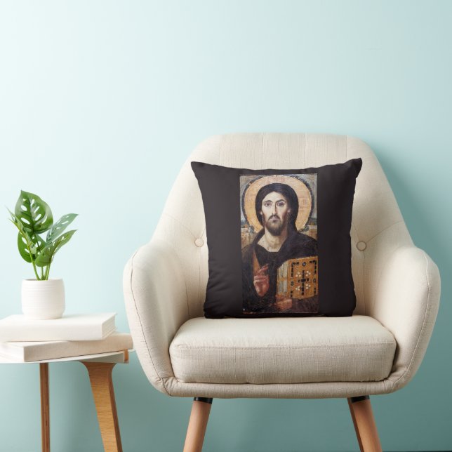 Almofada Ícone Ortodoxo de Jesus Cristo Pantocrator l (Cadeira)