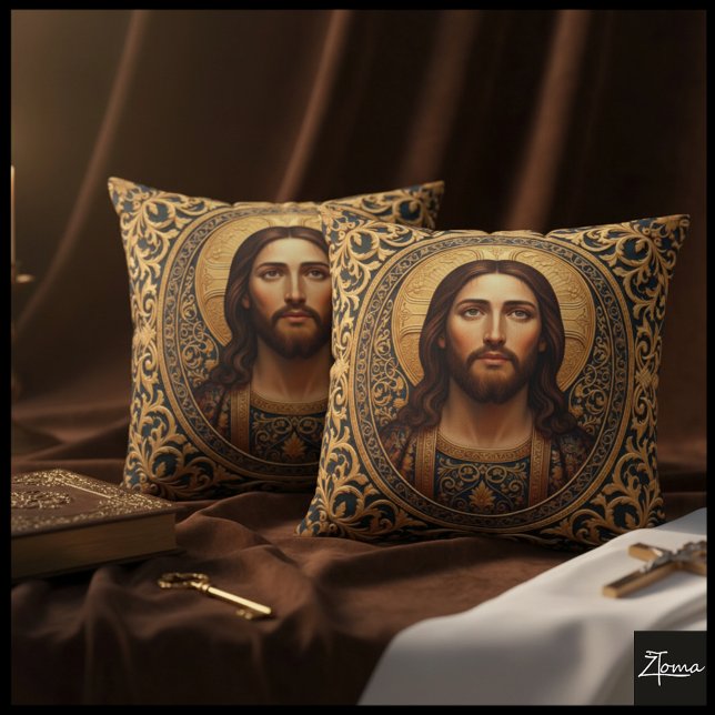Almofada Ícone Sagrado Dourado - Jesus (Criador carregado)