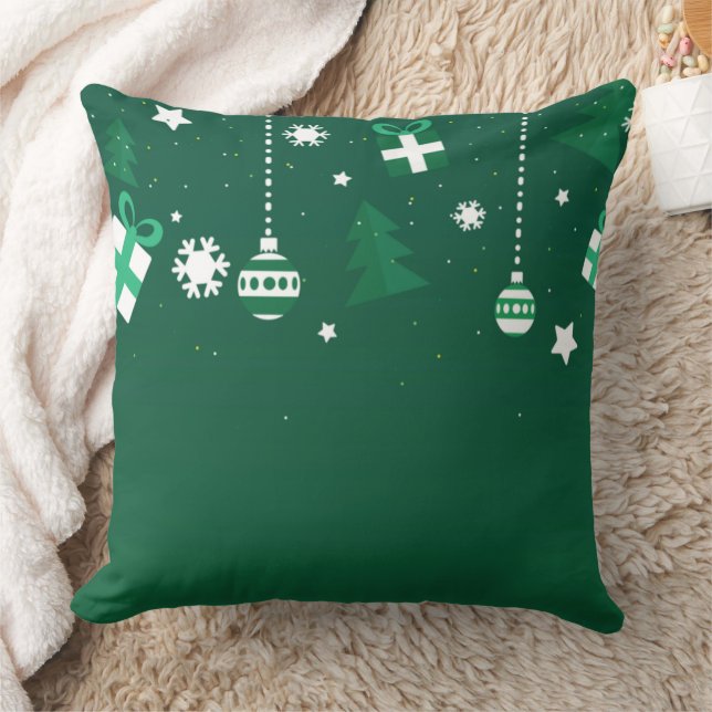Almofada Ícones Clássicos de Natal – Travesseiro Verde de F (Cobertor)