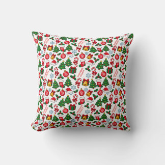 Almofada Ícones Personalizados de Natal da Família Padrão