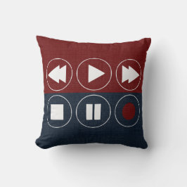 Almofada Ícones técnicos azuis vermelhos retrocedem rapidam