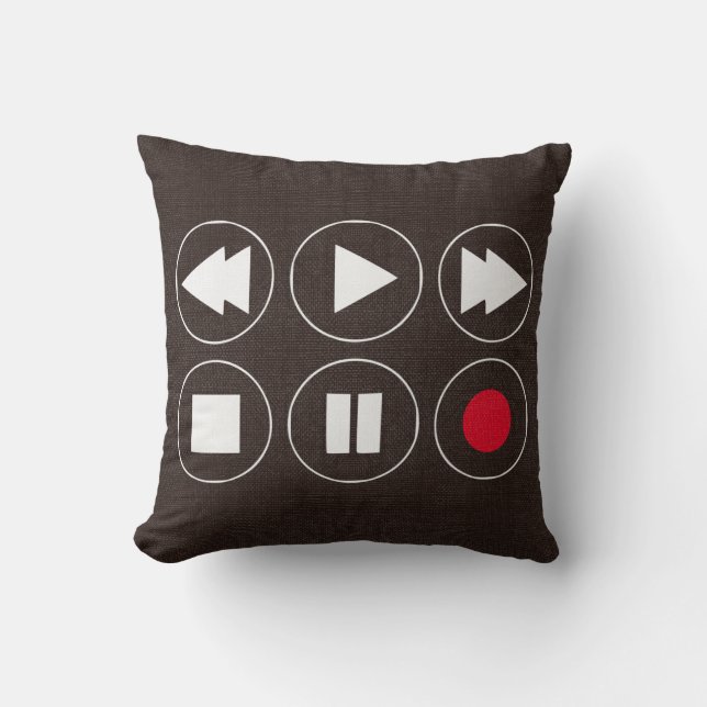 Almofada Ícones técnicos marrons inverter o jogo rápido (Frente)